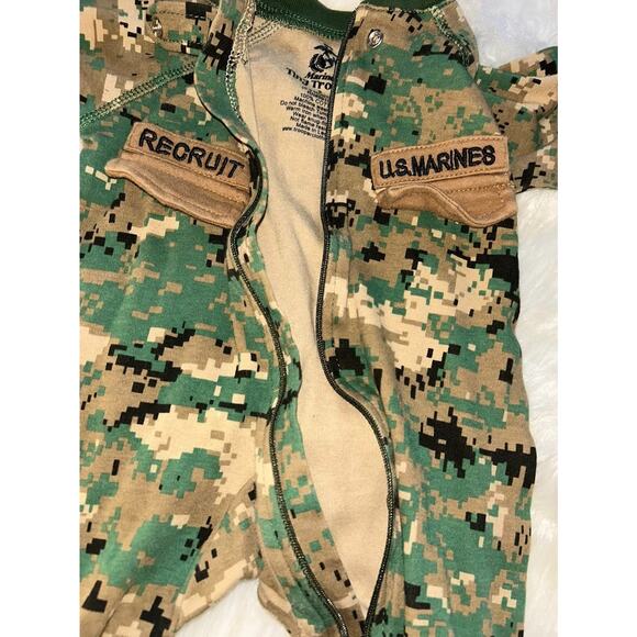 USMC Marines Tiny Trooper Camouflage Bodysuit One Piece Size 0-3 Months Soldier - Picture 7 of 8